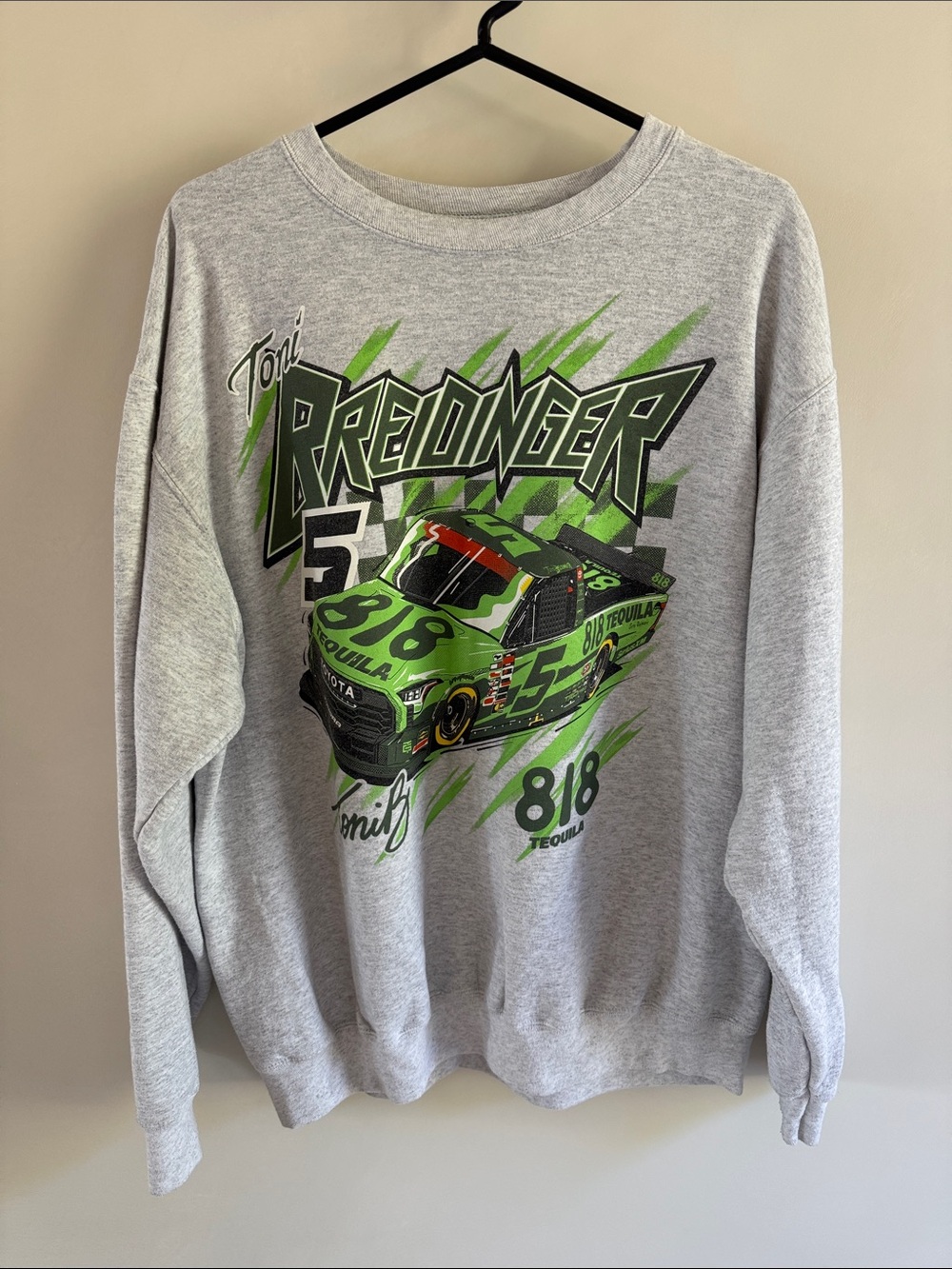 818 tequila toni breidinger 5 toyota race crewneck sweater size unisex xl